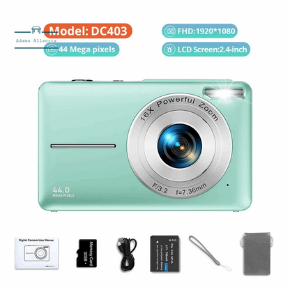 Digital Camera 1080P FHD Compact Camera 44MP Camera 16X Digital Zoom Simple  HD1080P