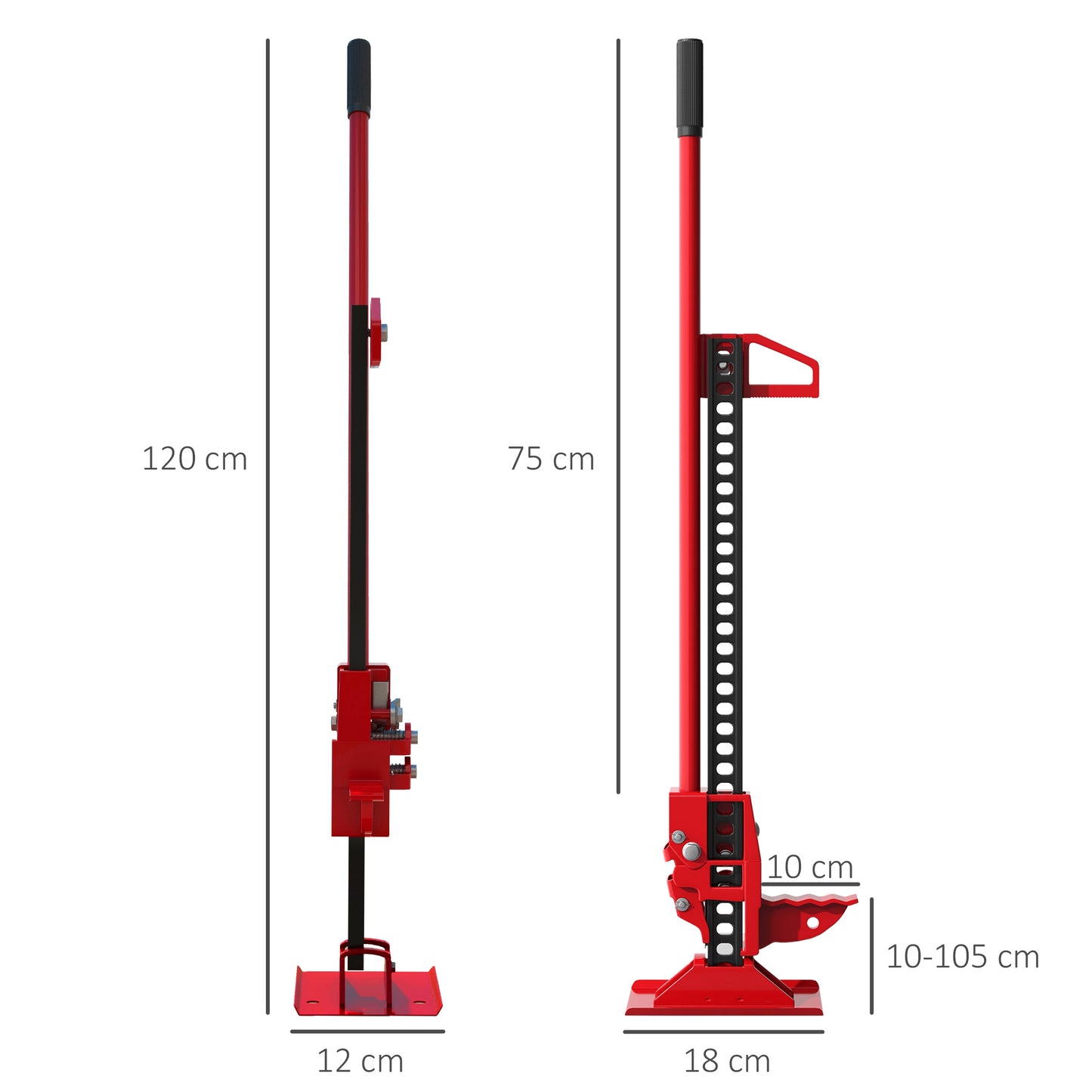 3 Tonne Farm Jack, 48" High Lift Jack for 4x4 Tractors Trucks Agricultural Lifting, Red