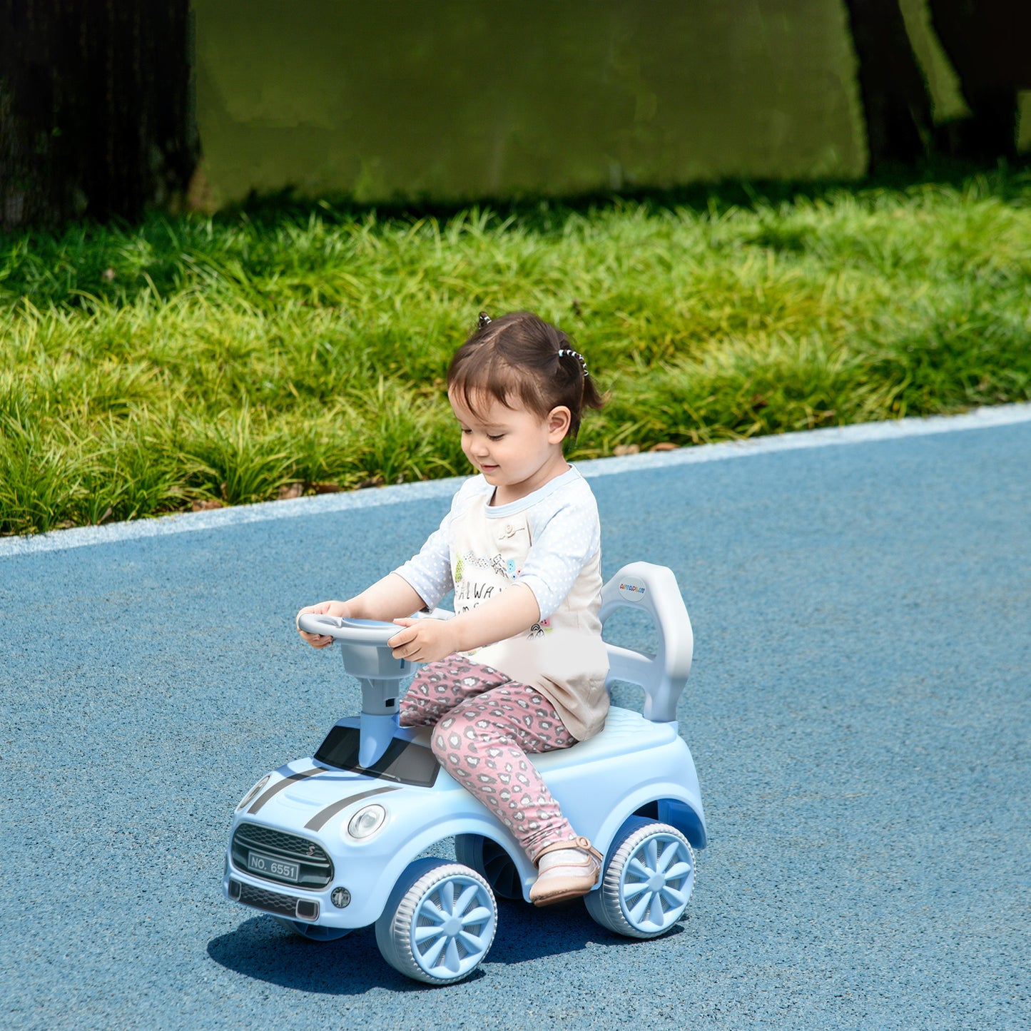 AIYAPLAY Foot To Floor Ride On Car Sliding Car w/ Air Horn, Anti-Over-Backwards, 18 to 36 Months