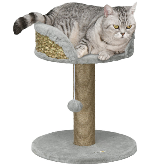 PawHut Cat Tree Tower with Scratching Posts, Grey Or White