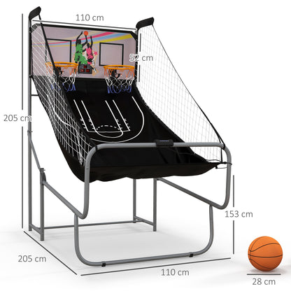 SPORTNOW Foldable Double Shot Basketball Arcade Game with 8 Modes