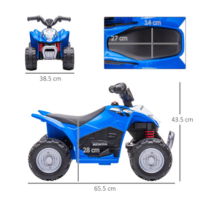 AIYAPLAY Honda Licensed Kids Electric Quad Bike 6V ATV Ride On for 1.5-3 Years Blue