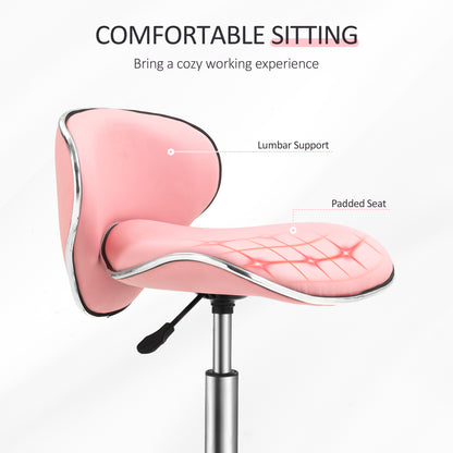 Adjustable Rolling Swivel Beauty Salon Chair, Stool for Spa, Pink