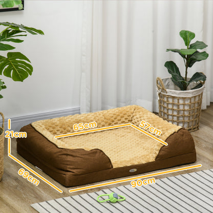 PawHut Calming Dog Bed Pet Mattress w/ Removable Cover, Anti-Slip Bottom, for Medium Dogs, 90L x 69W x 21Hcm