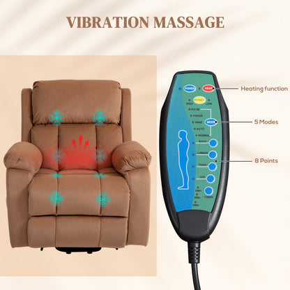 Power Lift Riser and Recliner Chair with Vibration Massage, Heat, Side Pocket