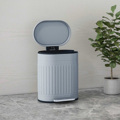 20 Litre Pedal Bin, Fingerprint Proof Kitchen Bin with Soft-close Lid, Metal Rubbish Bin with Foot Pedal and Removable Inner Bucket, Grey