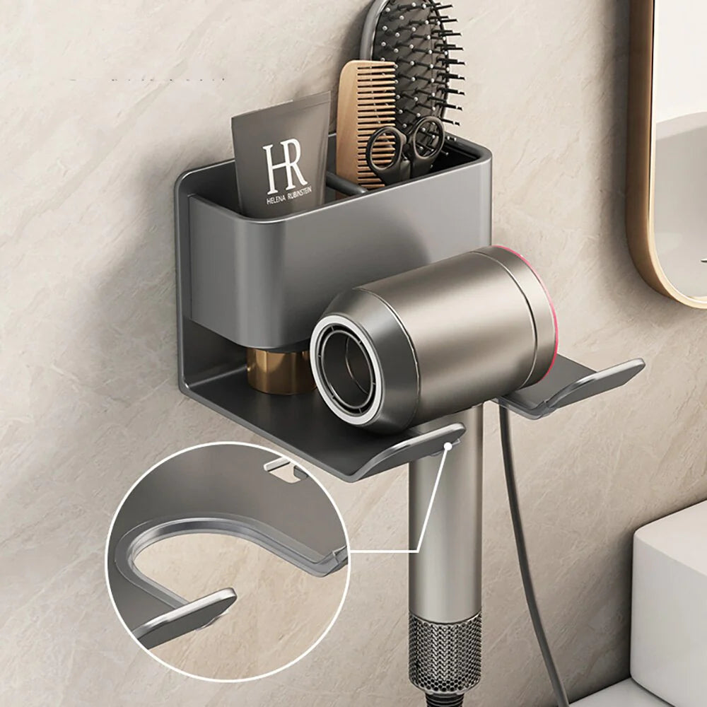 Hair Dryer Holder Wall Dryer Cradle Straightener Stand Hairdryer Organizer Storage Box Toilet Blower Holder Bathroom Shelves