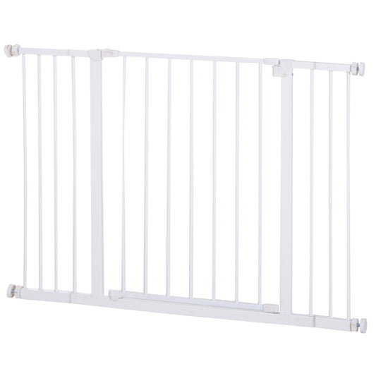 PawHut Pressure Fitted Pet Dog Baby Safety Gate Metal Fence Extending 72-107cm Wide