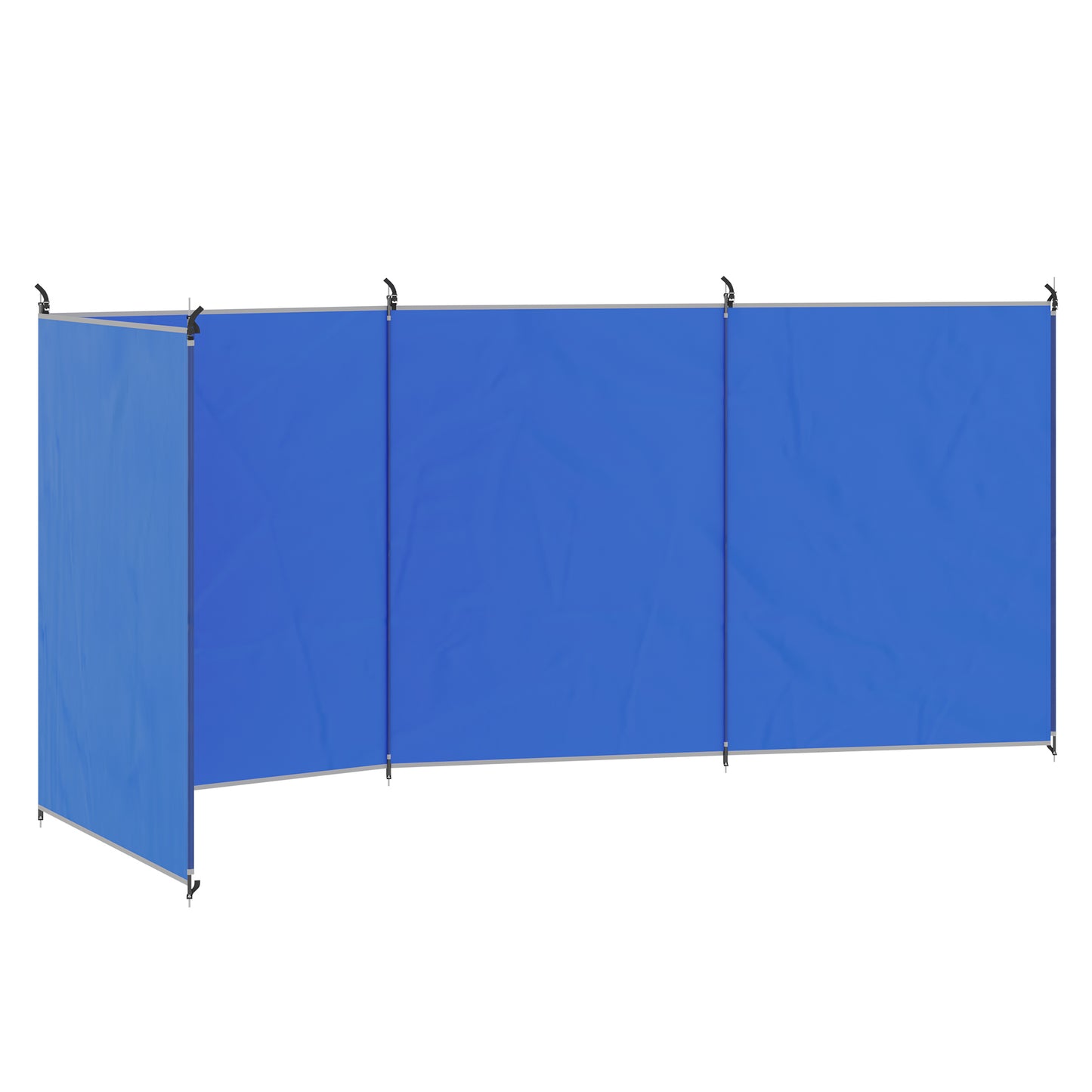 Outsunny Camping Windbreak, Foldable Portable Wind Blocker w/ Carry Bag and Steel Poles, Beach Sun Screen Shelter Privacy Wall, 450cm x 150cm