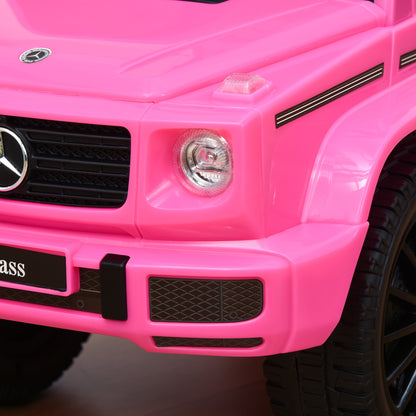 Compatible Baby Push Handle Sliding Car Mercedes-Benz G350 Licensed Foot to Floor Slider w/ Horn Under Seat Storage Pink