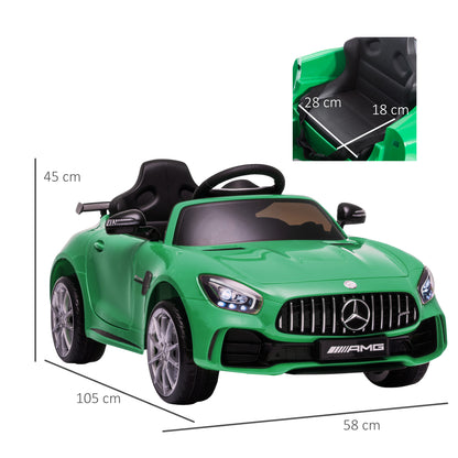 12 Volt Battery-powered 2 Motors Kids Electric Ride On Car GTR Toy with Parental Remote Control Music Lights MP3 for 3-5 Years Old Green