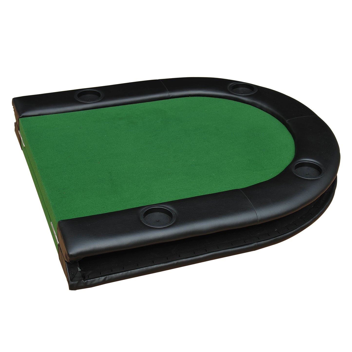 1.83m Foldable Poker Table With Chip Trays, Drink Holders