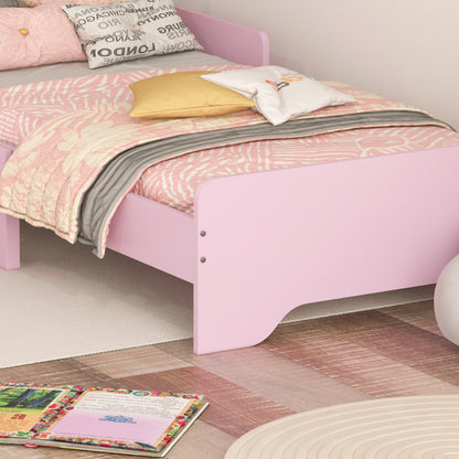 ZONEKIZ Toddler Bed Frame, Princess Bed for Kids, Cloud Design, 143 x 74 x 55 cm, Pink