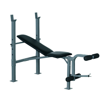 Heavy Duty Adjustable Multi Gym Chest Leg Arm Weight Bench w/4 Incline Positions - Black/Silver