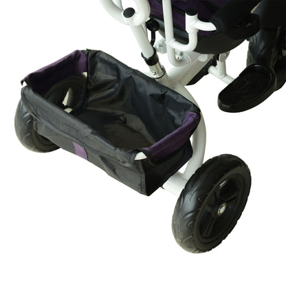 Baby Tricycle With Handle-White/Purple