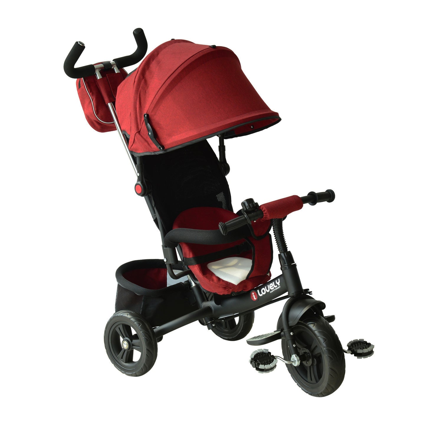 Baby Ride on Tricycle With Canopy-Red