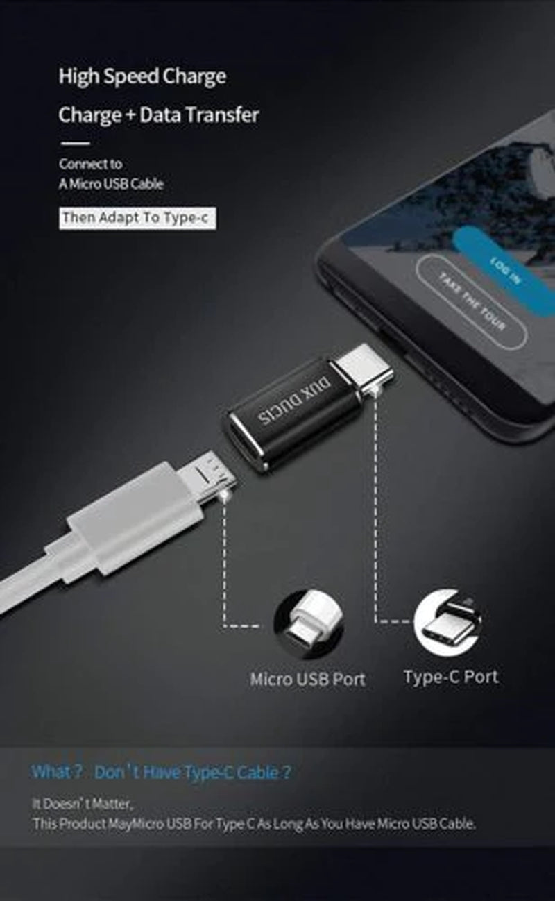 Dux Ducis Micro USB to USB-C Connector Adapter Black