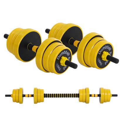 25KGS Dumbbell & Barbell  Adjustable Set Plate Bar Clamp Rod Home Gym Sports Area Exercise Ergonomic