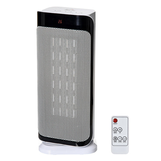 Ceramic Oscillating Portable Tower Space Heater With Three Heating Modes, Programmable Timer & Tip-over Switch Protection