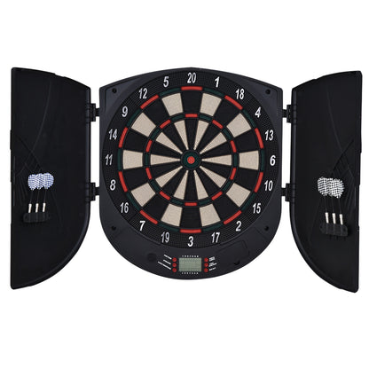 Electronic Dartboard Set 26 Games and 185 Variations with 6 Darts and Cabinet to Storage Multi-Game Option Ready-to-Play