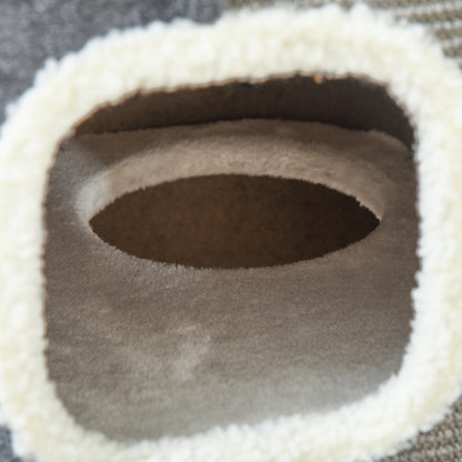 PawHut Sisal Cat Barrel with Soft Plush & Lamb Fleece Grey