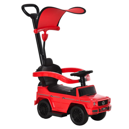 Compatible Kids Children's Ride-On Push Along Car Sliding Walker Mercedes-Benz G350 Licensed Floor Slider Vehicle with Steering Wheel Red