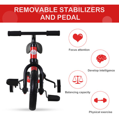 Toddlers Removable Stabiliser Balance Bike Red