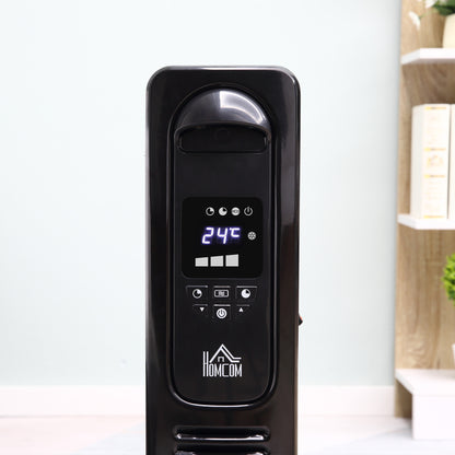 2720W Digital Display Oil Filled Radiator 11Fin Portable Electric Heater w/ Built-in Timer Three Heat settings Safety switch Remote Control