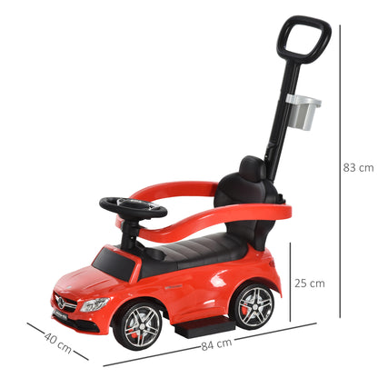 Baby Push Along Car Toddlers Ride On Car Stroller Licensed PP Mercedes-Benz for Ages 12-36 Months, Red