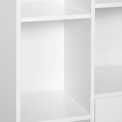 Open Bookcase Storage Cabinet Shelves Unit Free Standing With Two Doors Wooden Display White