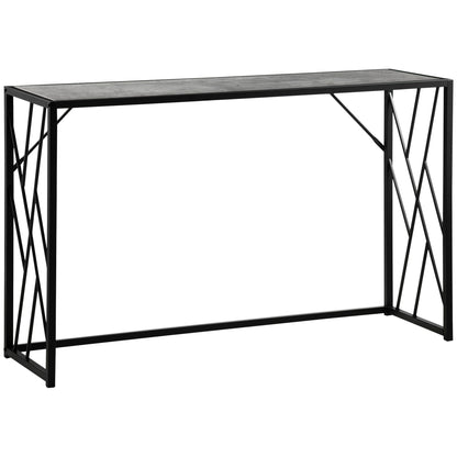 120 cm Console Table, Industrial Sofa Table with Metal Frame for Living Room, Hallway, Grey