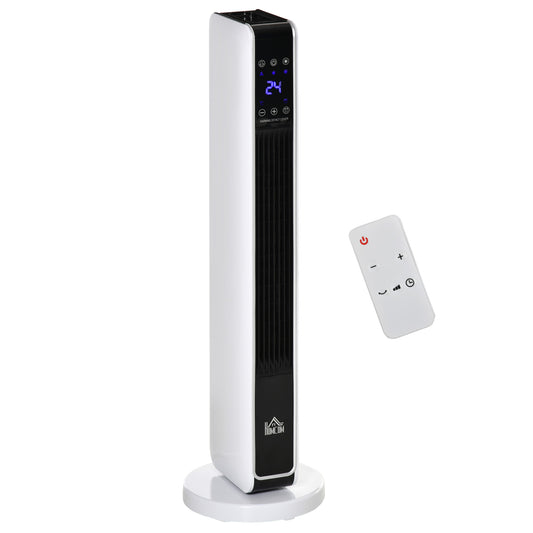 Oscillating Ceramic Tower Heater, Space Heater with Remote Control, 8H Timer, Tip-Over & Overheat Protect, 1000W/2000W