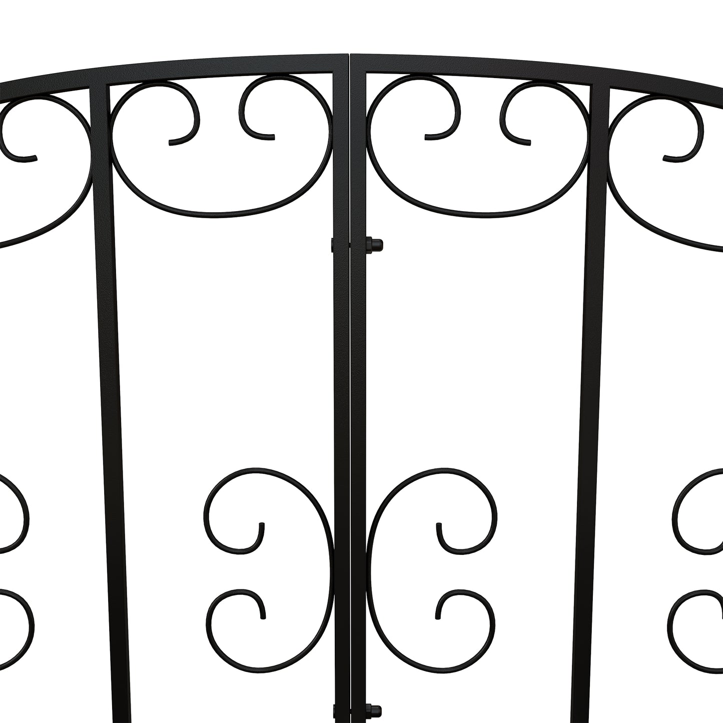 1.2M Metal Decorative Scrollwork Arch Garden Bridge, Black