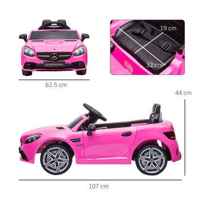 AIYAPLAY Mercedes Benz SLC 300 Licensed 12V Kids Electric Ride On Car With Parental Remote For 3-6 Years Pink