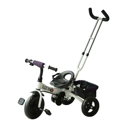 Baby Tricycle With Handle-White/Purple