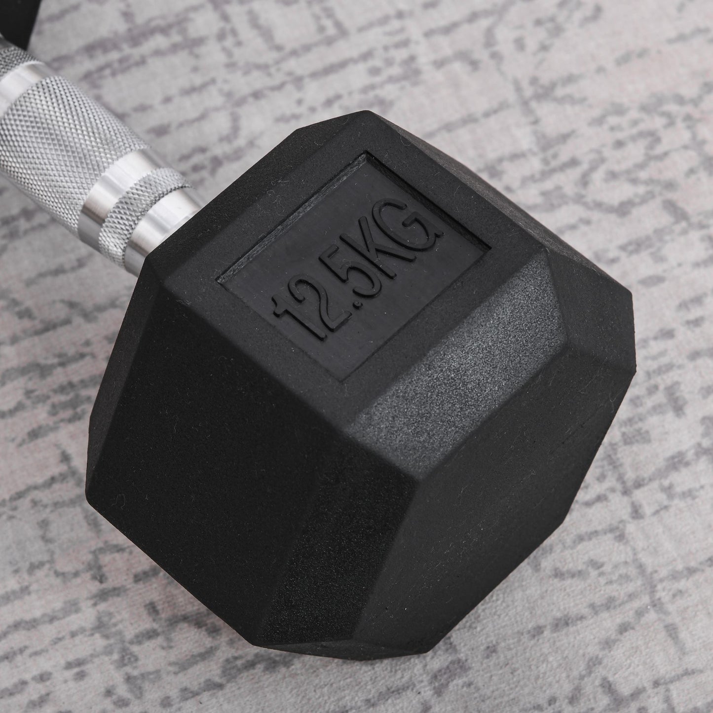 Single Rubber Hex Dumbbell Portable Hand Weights Dumbbell Home Gym Workout Fitness Hand Dumbbell 12.5KG