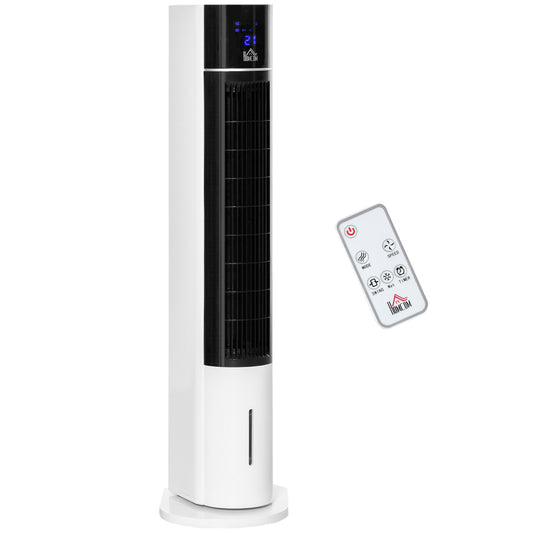 41" Bladeless Air Cooler, Evaporative Ice Cooling Tower Fan Water Conditioner Humidifier Unit w/ 3 Modes, Remote Controller, Timer