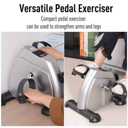 Mini Sit Down Cycling Exercise Bike Fitness W/LCD Display, 9Wx 40Dx 31Hcm-Silver