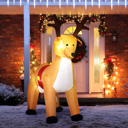 1.8m Christmas Inflatable Reindeer With LED Lights Deer Decoration Blow Up Decor for Holiday Outdoor