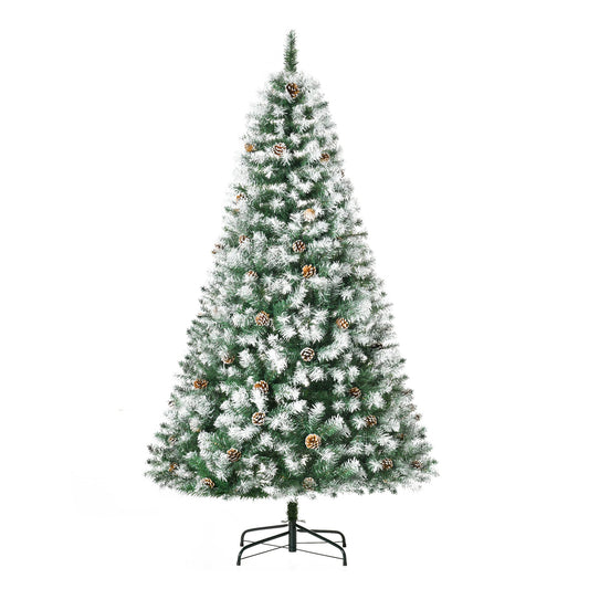 6FT Artificial Christmas Tree With Pine Cones, Holiday Home Decoration Automatic Open, Green