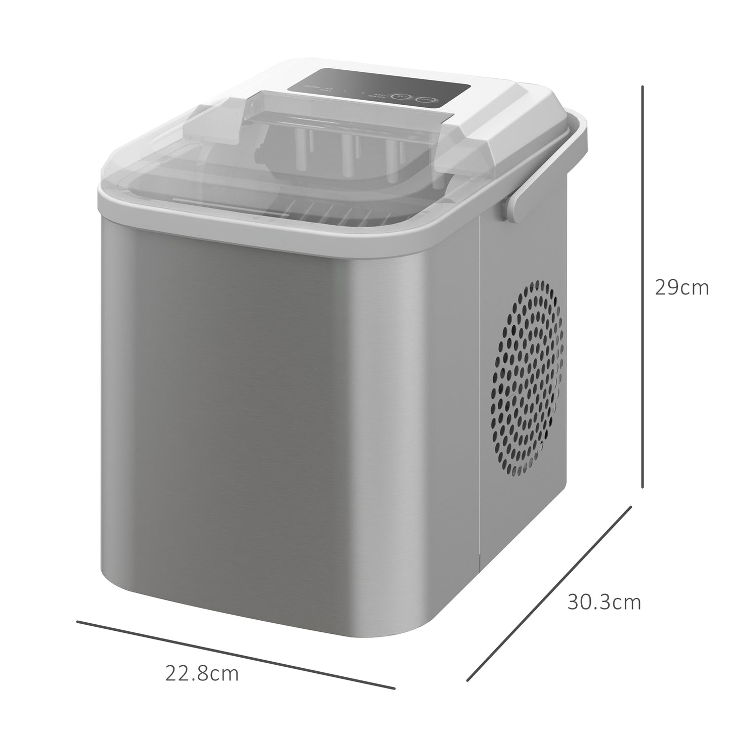 Portable Ice Cube Maker Machine Countertop, 12Kg in 24 Hrs, 9 Cubes Ready In 6-13 Mins, Portable Ice Cube Maker & Scoop, Basket