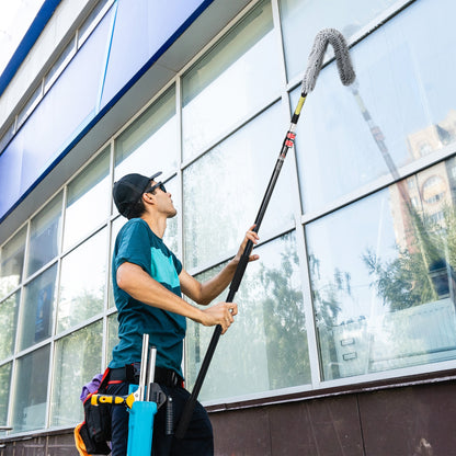 Extendable Feather Duster with Telescopic Pole 3.5m/11.5ft, Microfiber Duster Cleaning Kit with Bendable Head for Cleaning High Ceiling Fans