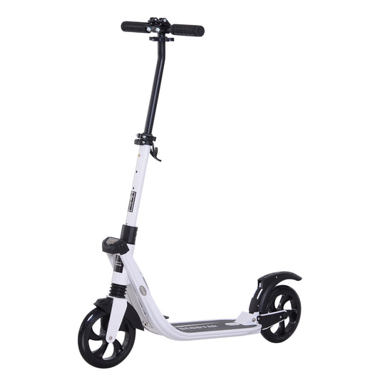 Folding Kick Scooter Height-Adjustable Urban Scooter w/ Rear Brake, Double Shock Absorption System & 2 Big Wheels, For 14+ Teens Adult