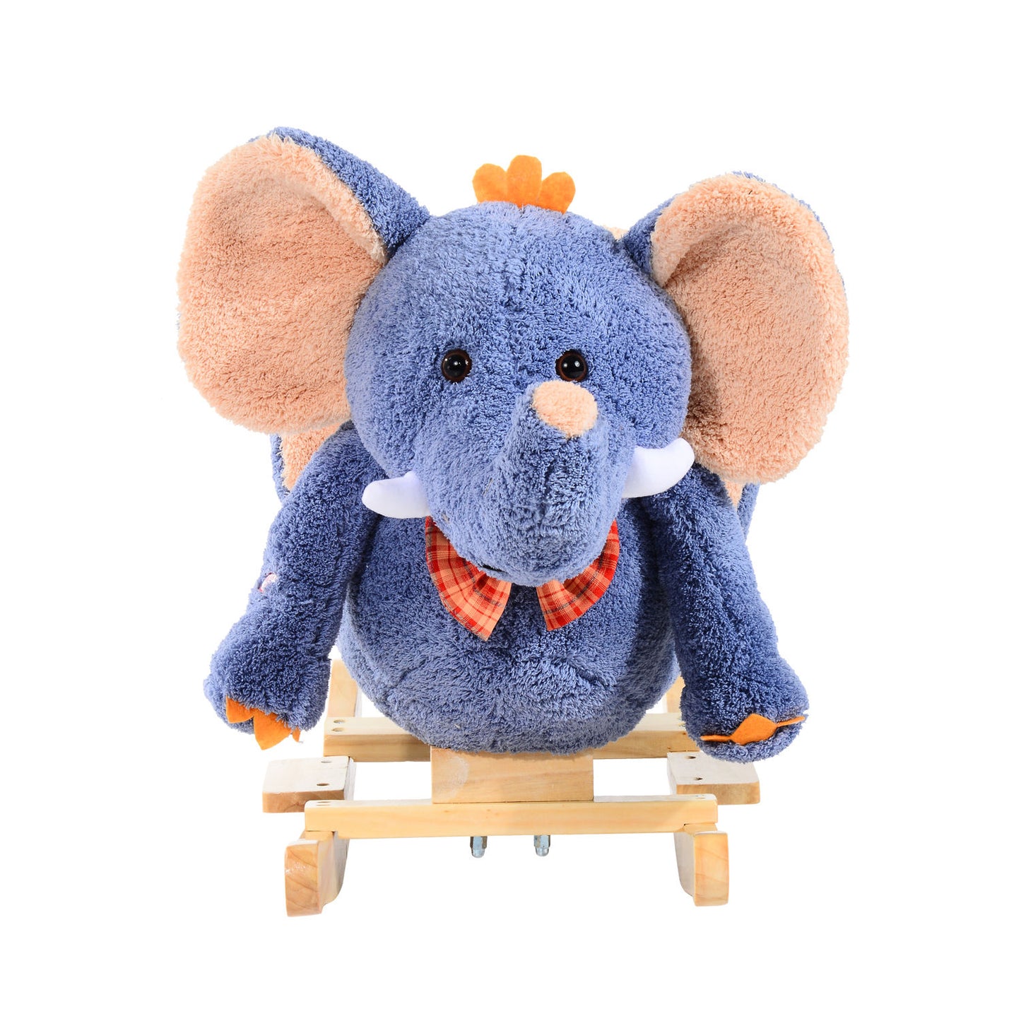 Children Kids Rocking Horse Toys Plush Elephant Rocker Seat with Sound Toddler Baby Gift Blue