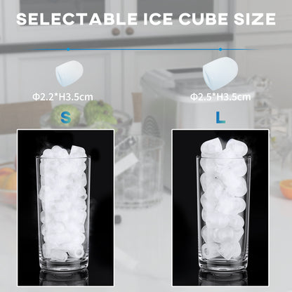 Portable Ice Cube Maker Machine Countertop, 12Kg in 24 Hrs, 9 Cubes Ready In 6-13 Mins, Portable Ice Cube Maker & Scoop, Basket