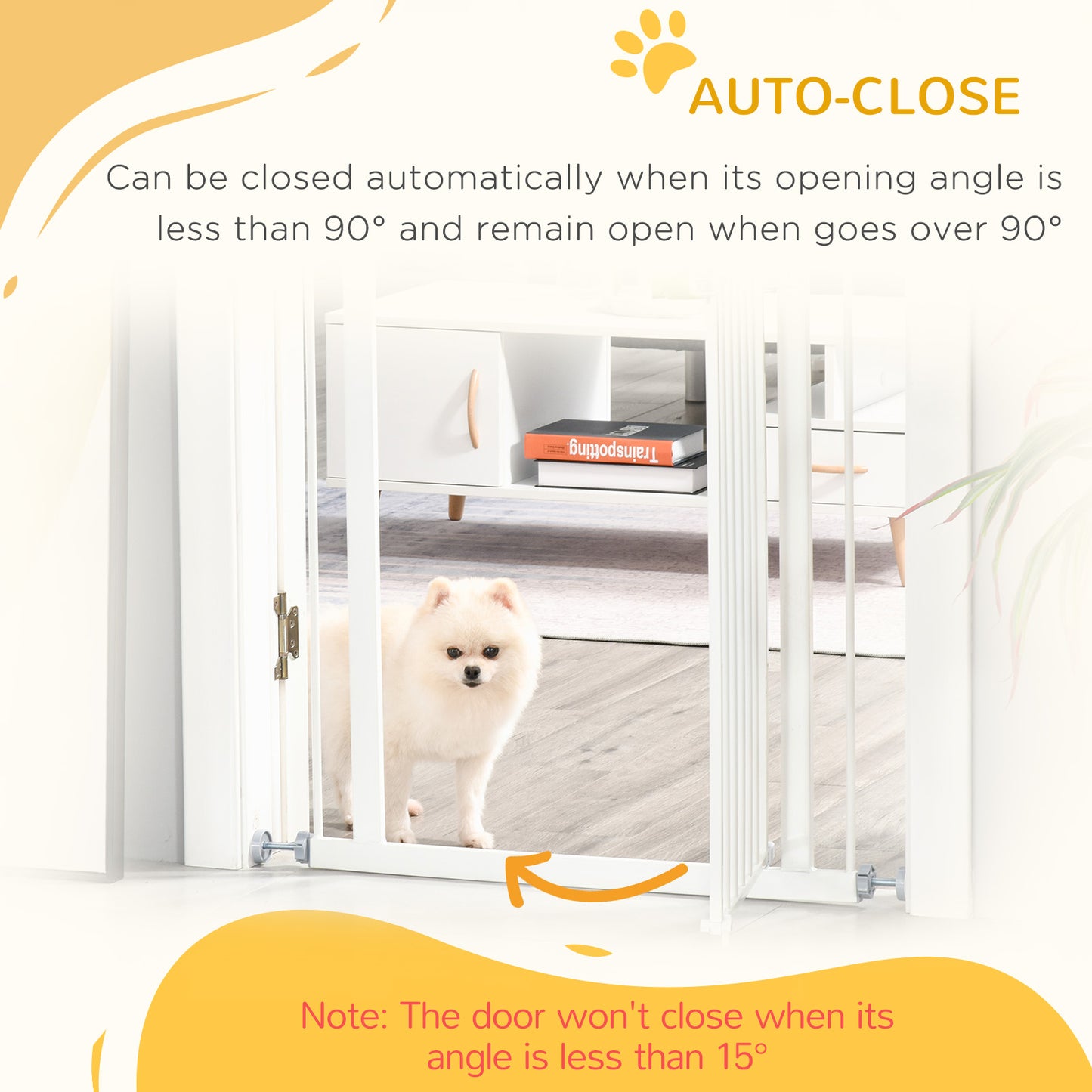 Baby Pet Metal Safety Gate Pressure Fitted Stair Barrier For Dog Expandable Fence with Auto-Close Door Double Locking System 74cm to 84 cm