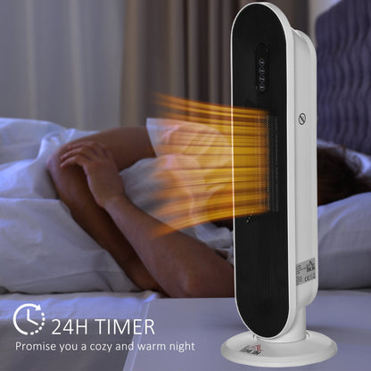 Ceramic Space Heater, Indoor Tower Heater W/ 45 Degree Oscillation, 24H Timer, Tip-Over & Overheating Protection, 1200W/2000W