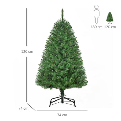 4 Feet Pre Lit Artificial Christmas Tree Warm White LED Light Holiday Home Decoration, Green