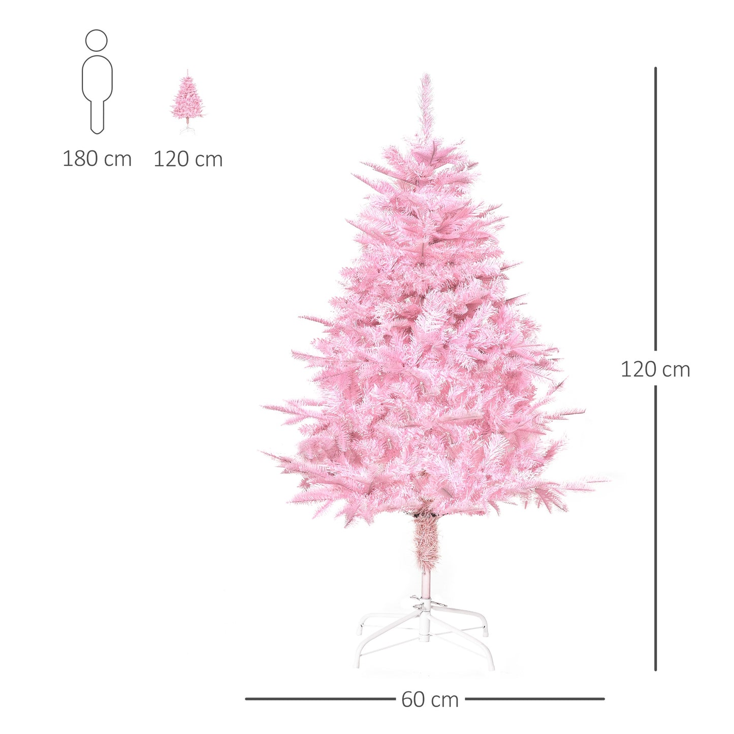 4FT Pop-up Artificial Christmas Holiday Tree Decoration With Automatic Open For Home Party, Pink