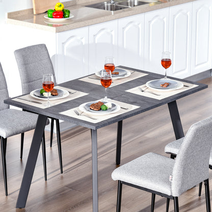 Dining Table with Metal Legs and Spacious Tabletop for Kitchen, Dining Room, Living Room, Dark Grey